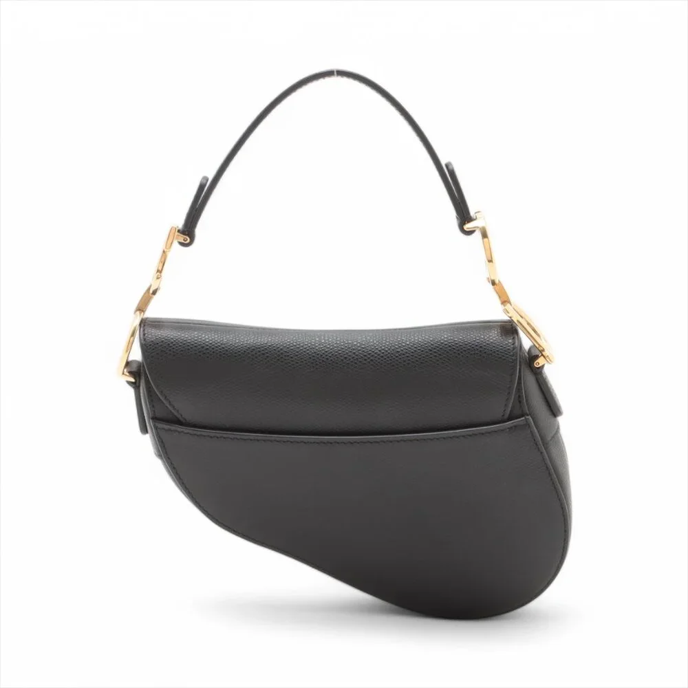 Sold Out ✅Christian Dior Saddle Bag Leather Shoulder bag Black - Picture 2 of 13